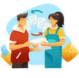 People exchanging documents