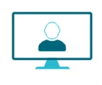 HR translations cover the documents people rely on at work, including handbooks, employment documents, CVs and internal communication. Line icon of a person displayed on a computer monitor