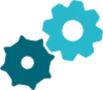 Technical translations require more than language skills; our specialists understand the terminology used in manuals, specifications and engineering documentation. Line icon of two interlocking gears
