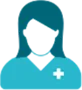 Medical and life sciences translations are handled by specialist linguists familiar with healthcare terminology and the demands of professional medical content. Line icon of a medical professional with a cross on the chest